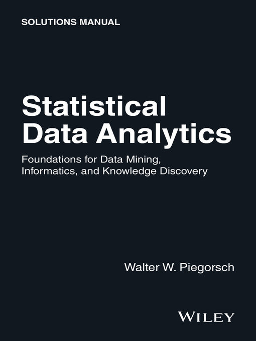 Title details for Statistical Data Analytics by Walter W. Piegorsch - Available